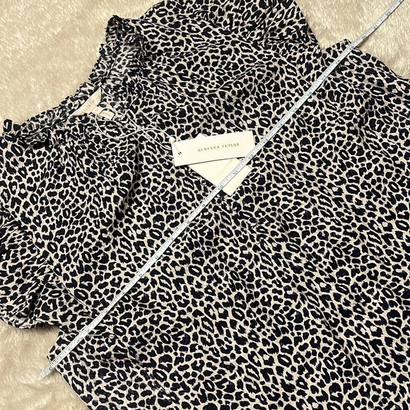 REBECCA TAYLOR Leopard Cap Sleeve Top - Picture 14 of 16